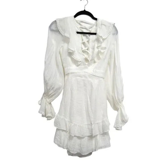 SAINTS + SECRETS FOR HELLO MOLLY WANT TO WARN YOU DRESS WHITE SMALL - Picture 3 of 5